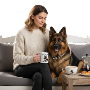 Süße Browns  'Morgenkaffee mit meinem Schäferhund' Kaffeetasse