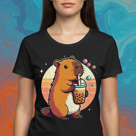 Süße Bubble Tea Capybara T-Shirt