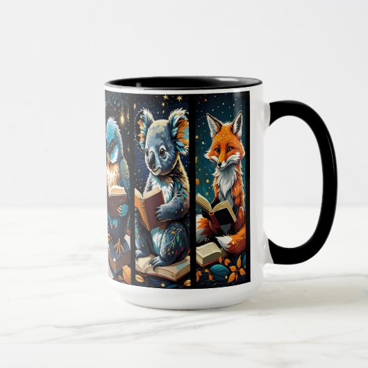 Süße Bücher liebende Tiere Tasse (Rechts)
