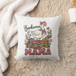 Süße Bücherwurm-Mama-Wort-Kunst  Kissen
