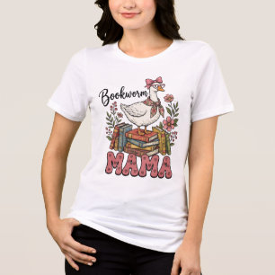 Süße Bücherwurm-Mama-Wortkunst Tri-Blend Shirt