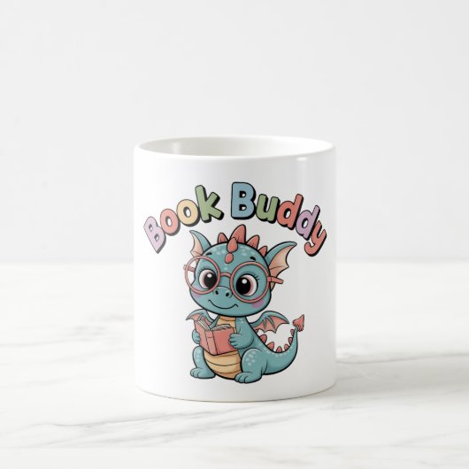 Süße Buchfreund-Lesedrache-Tasse Kaffeetasse (Mittel)