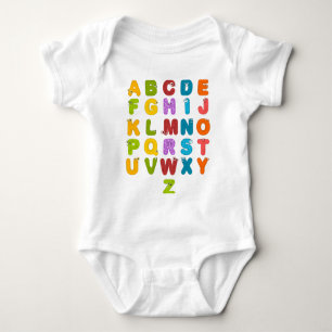 Süße Buchstaben Lustiges Lernen Alphabet Regenboge Baby Strampler