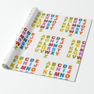 Süße Buchstaben Lustiges Lernen Alphabet Regenboge Geschenkpapier