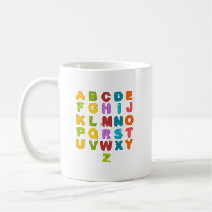Süße Buchstaben Lustiges Lernen Alphabet Regenboge Kaffeetasse
