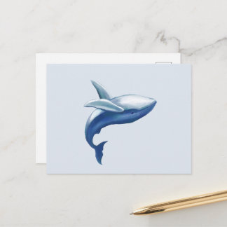 Süße Buckelwal-Zeichnung, die aus dem Wasser sprin Postkarte