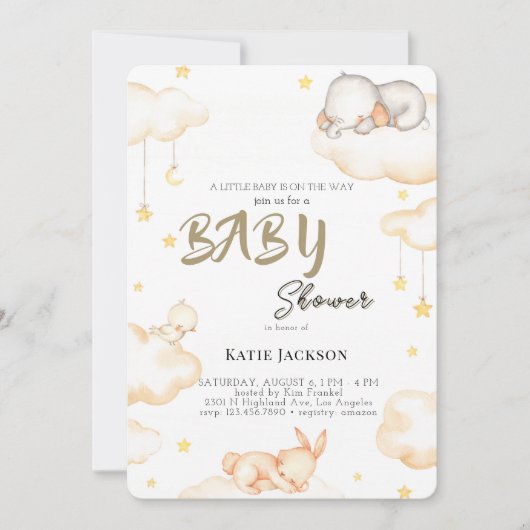 Süße Budget-Baby-Party Einladung (Vorderseite)
