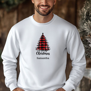 Süße Buffalo-Kariert-Baum-Weihnachts-Haube Geschen Hoodie