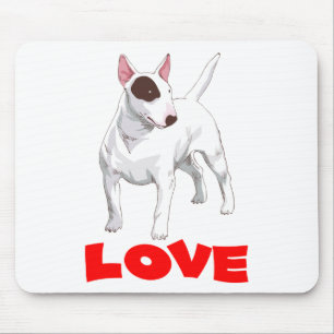 Süße Bull Terrier Mama Welpen Hund Liebhaber Carto Mousepad