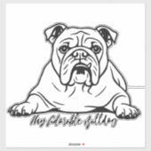 Süße Bulldogge Aufkleber (Blatt)