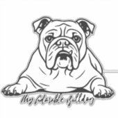 Süße Bulldogge Aufkleber (Vorderseite)