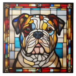 Süße Bulldogge Dekorative Keramikfliese