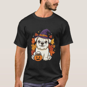 Süße Bulldogge Halloween-Kürbis-Hund-Design_1 T-Shirt