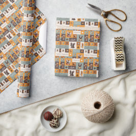Süße Bulldogge & Kaffee vintage Geschenkpapier