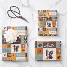 Süße Bulldogge & Kaffee vintage