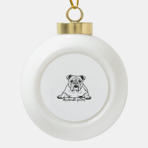 Süße Bulldogge Keramik Kugel-Ornament