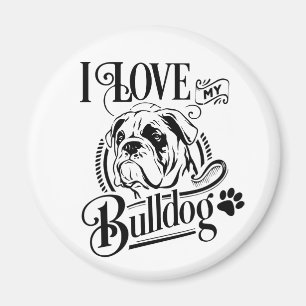 Süße Bulldogge Liebe Meine Bulldogge Mama Papa Wel Magnet