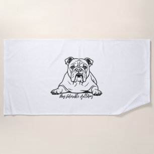 Süße Bulldogge Strandtuch