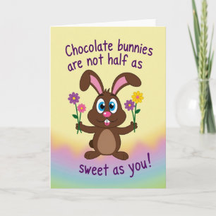 Süße Bunny-Blumengeschenkkarte Karte