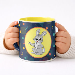 Süße Bunny-Cartoons-Kinder-Illustration Tasse