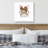 Süße Bunny-Kaninchen-Gesicht-Leopard-Coquette-Bril Leinwanddruck (Insitu (Schlafzimmer))