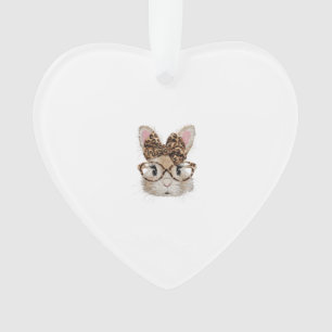 Süße Bunny Kaninchen Gesicht Leopard Coquette Schl Ornament