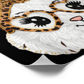 Süße Bunny Kaninchen Gesicht Leopard Gles Mädchen Poster (Ecke)