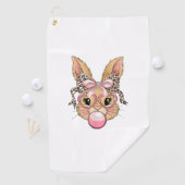 Süße Bunny Rabbit Gesicht Leopard Brille Mädchen G Golfhandtuch (Insitu)