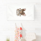 Süße Bunny Rabbit Gesicht Leopard Kokette Brille Banner (Insitu)