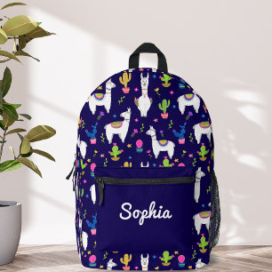 Süße Bunte Alpaka Kaktus Benutzerdefinierter Name  Bedruckter Rucksack