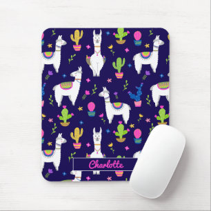 Süße Bunte Alpaka Kaktus Benutzerdefinierter Name Mousepad