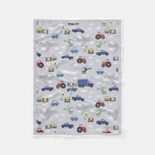 Süße bunte Autos und Lastwagen Muster Fleece-Decke Fleecedecke