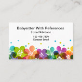 Süße bunte Babysitter Visitenkarten Visitenkarte (Vorderseite)
