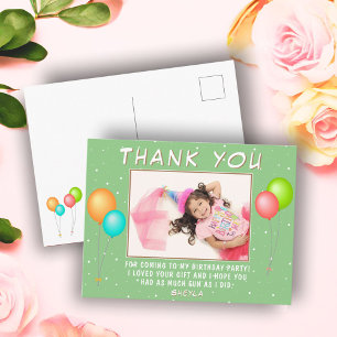 Süße bunte Ballon-Geburtstags-Foto-Dankeschön Postkarte