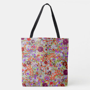 Süße bunte Blumen Collage Gestaltung Tasche