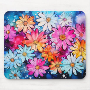 Süße bunte Blumen-Doodle Mousepad