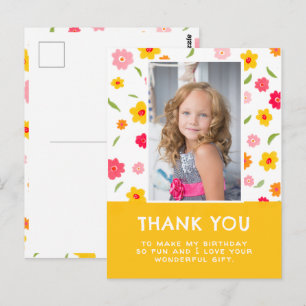 Süße bunte Blumen Geburtstag Kinder Mädchen Foto Postkarte