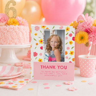 Süße bunte Blumen Geburtstag Kinder Mädchen Foto Postkarte