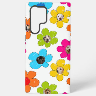 Süße bunte Blumen-Hunde-Mama-Spaß-Fotocollage  Samsung Galaxy Hülle