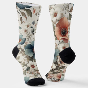 Süße bunte Blumen nahtloses Muster Socken