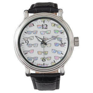 Süße bunte Brillenmuster Armbanduhr