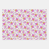 Süße bunte Cupcake-, Blumen- und Bagel-Lesezeichen Geschenkpapier Set (Vorderseite 3)