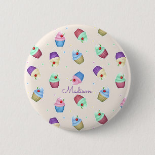 Süße bunte Cupcakes Button