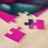 Süße bunte dicke Katze mit Bowlerhut Puzzle (Seite)