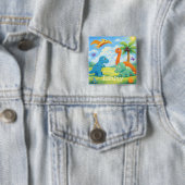 Süße bunte Dinosaurier Freunde Kinder Button (Beispiel)