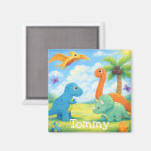 Süße bunte Dinosaurier Freunde Kinder Magnet (Vorderseite/Rückseite)
