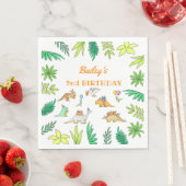 Süße bunte Dinosaurier-Party Serviette (Beispiel)