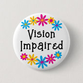 Süße Bunte Florale Typografie Sehbehindertengerech Button (Vorderseite)