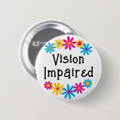 Süße Bunte Florale Typografie Sehbehindertengerech Button (Vorne & Hinten)