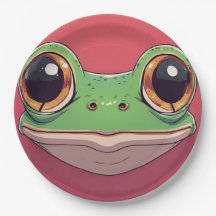 Süße bunte Froschgesicht – Lustige Cartoon-Froschp